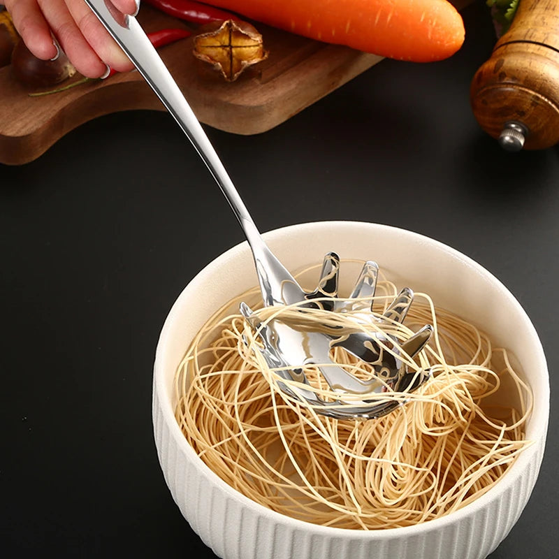 Stainless Steel Noodle Spoon Pasta Server & Food Strainer Pasta Server Spoon Nixie