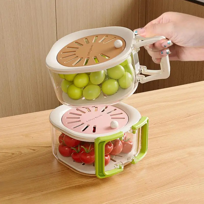 Expandable Drain Basket 2-in-1 Fruit & Vegetable Rinser with Lid Colander Drain Basket Nixie