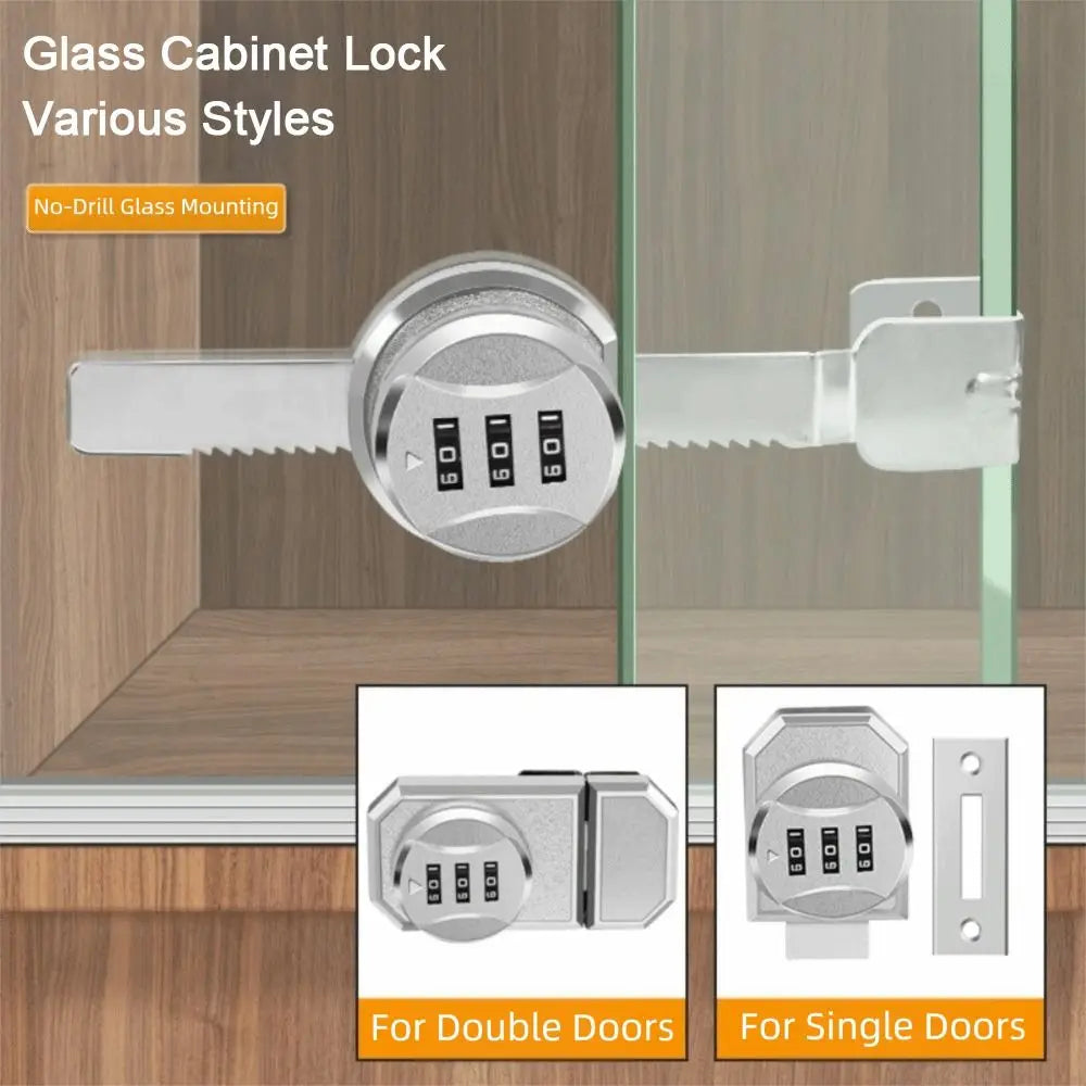 Zinc Alloy Combination Lock for Glass Doors & Cabinets Combination Door Lock Nixie