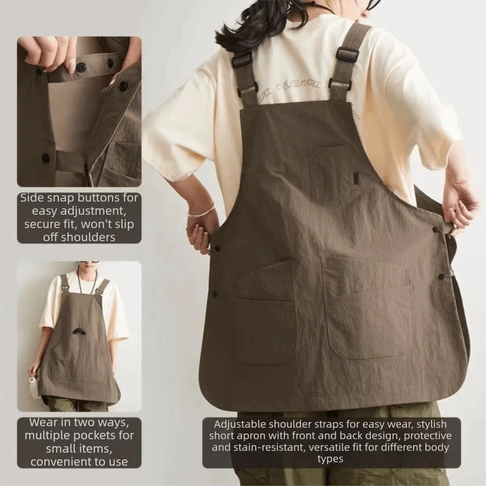 Double-Sided Cotton Kitchen Apron – Unisex Adjustable Chef Apron Kitchen Apron Nixie