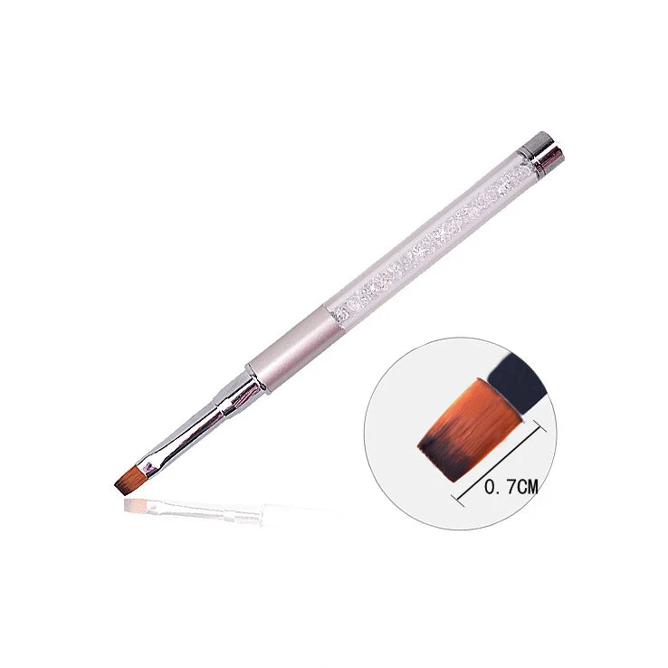 Nail Art Brush Pen – Rhinestone Metal Handle & Cap | Nixie Nail Art Brush Nixie Silver