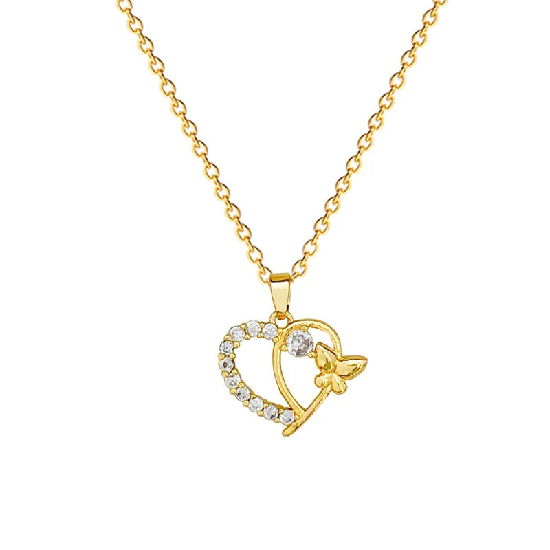 Heart Pendant Necklace | Gold Stainless Steel Choker for Women Pendant Necklace Nixie