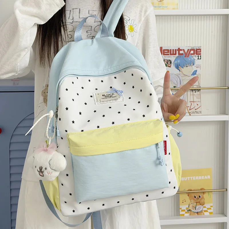 Korean Polka Dot Backpack for Women – College School Bag