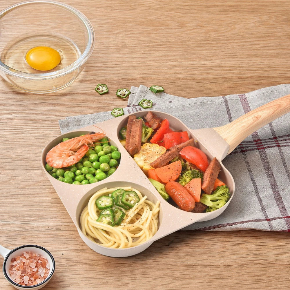3/4 Hole Nonstick Divided Egg Frying Pan – Omelette & Burger Nonstick Frying Pan Nixie