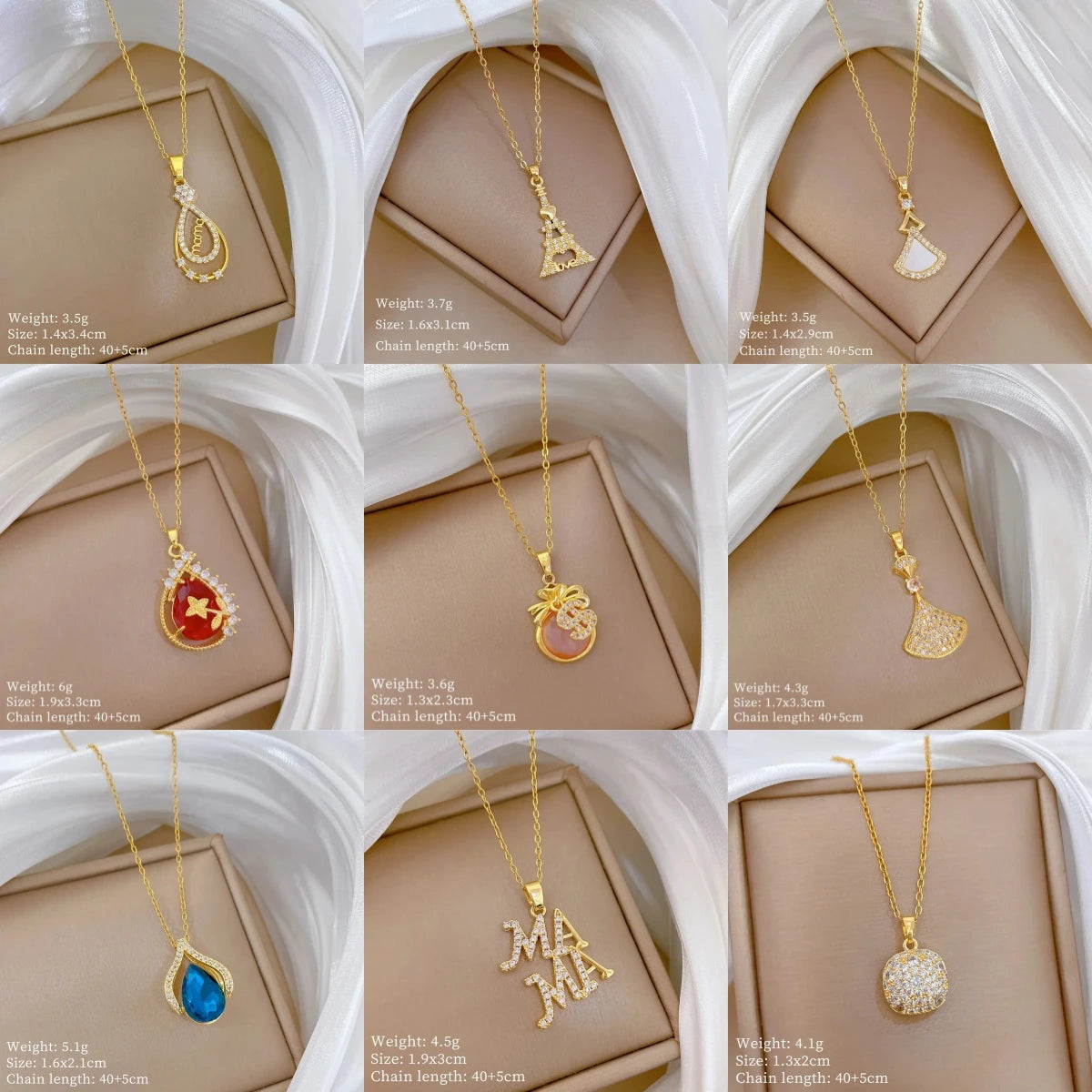 Flower Copper Pendant Necklace – Gold Stainless Steel Women Pendant Necklace Nixie
