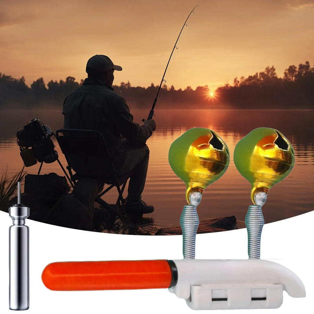 LED Fishing Rod Light Clip with Bite Bells & USB Rechargeable Fishing Bite Alarm Nixie