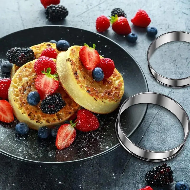 6PCS Stainless Steel Crumpet Baking Rings – Nonstick Mold Set Baking Mold Rings Nixie