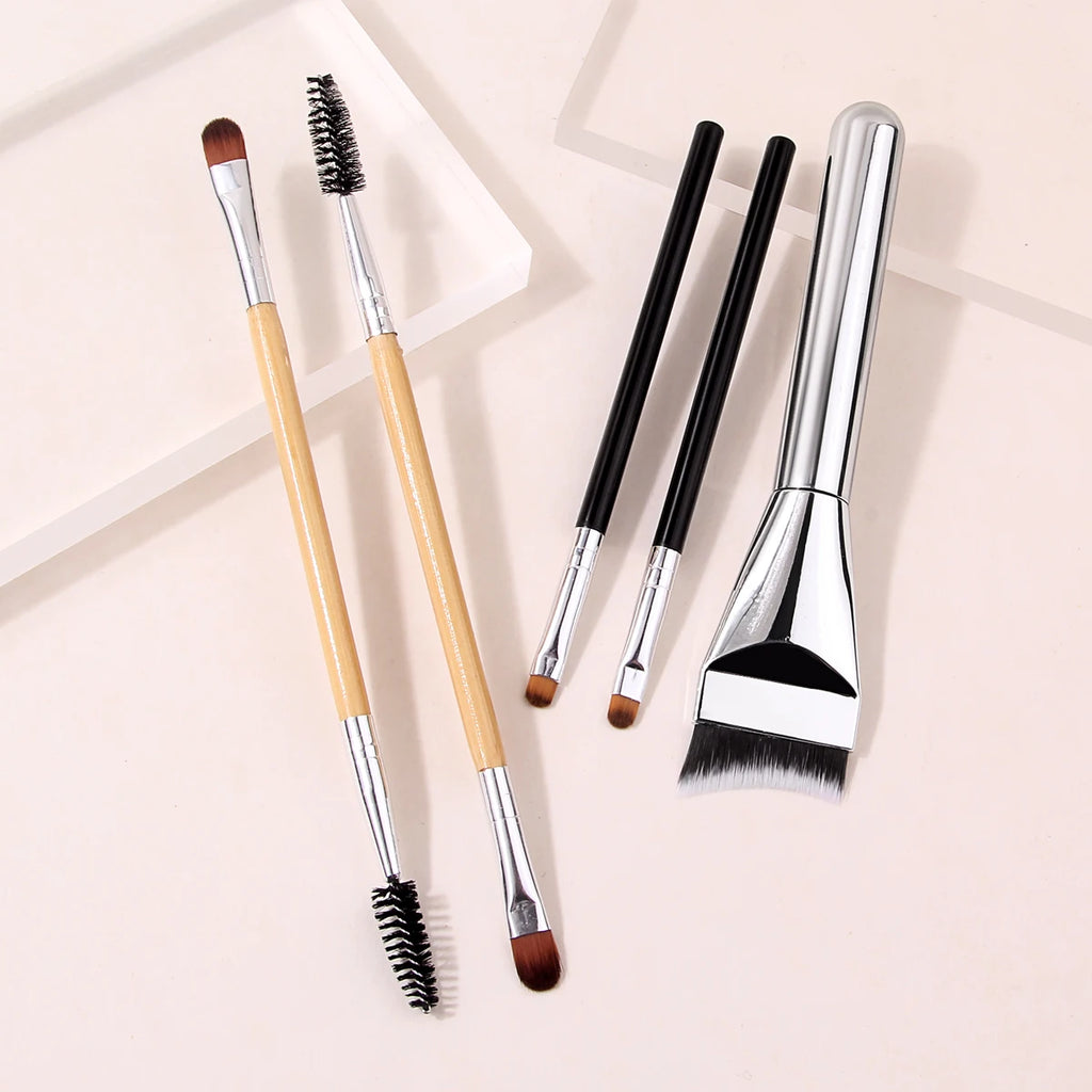 5-Piece Makeup Brush Set – Eyebrow, Spoolie & Concealer Makeup Brush Set Nixie Default Title