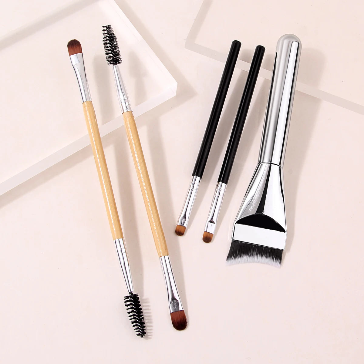 5-Piece Makeup Brush Set – Eyebrow, Spoolie & Concealer Makeup Brush Set Nixie Default Title
