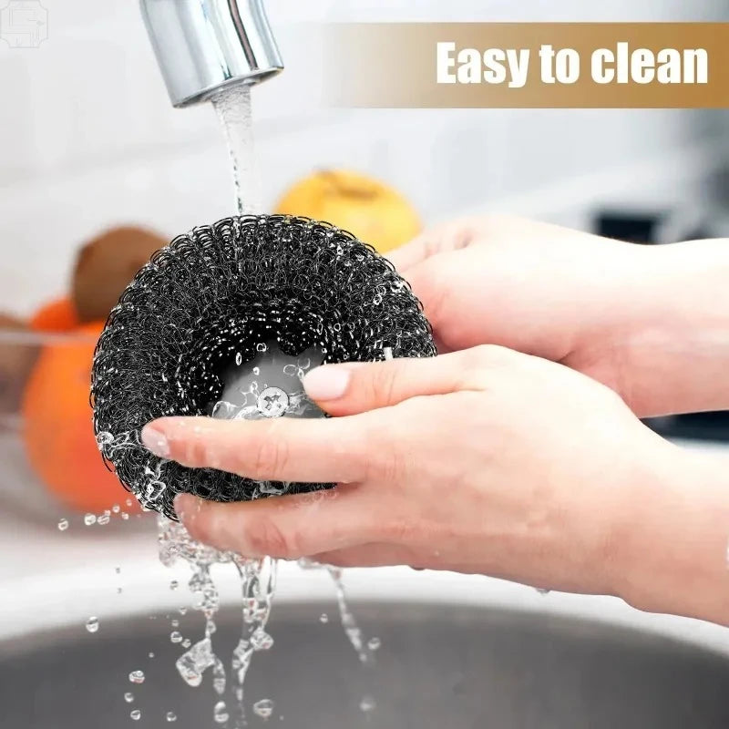 Stainless Steel Pot Brush with Handle – Heavy Duty Scrubber Kitchen Cleaning Brush Nixie