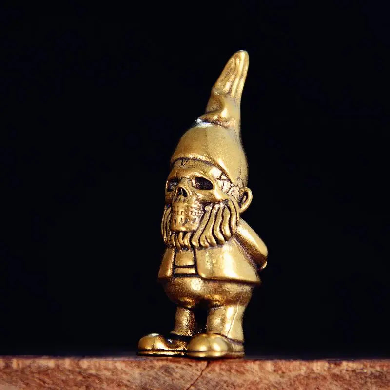 Vintage Copper Gnome Statue – Halloween Desk Decor Ornament Decorative Figurine Nixie Default Title