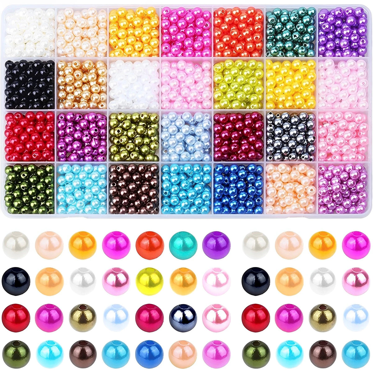 1960Pcs DIY Bracelet Beads Kit – 6mm, 28 Colors + Storage Box DIY Jewelry Bead Kit Nixie 1960pcs