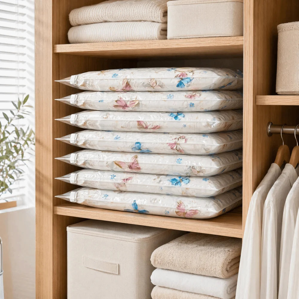 Vacuum Storage Bags – Space-Saving Closet Organizer 5 Sizes Vacuum Storage Bags Nixie