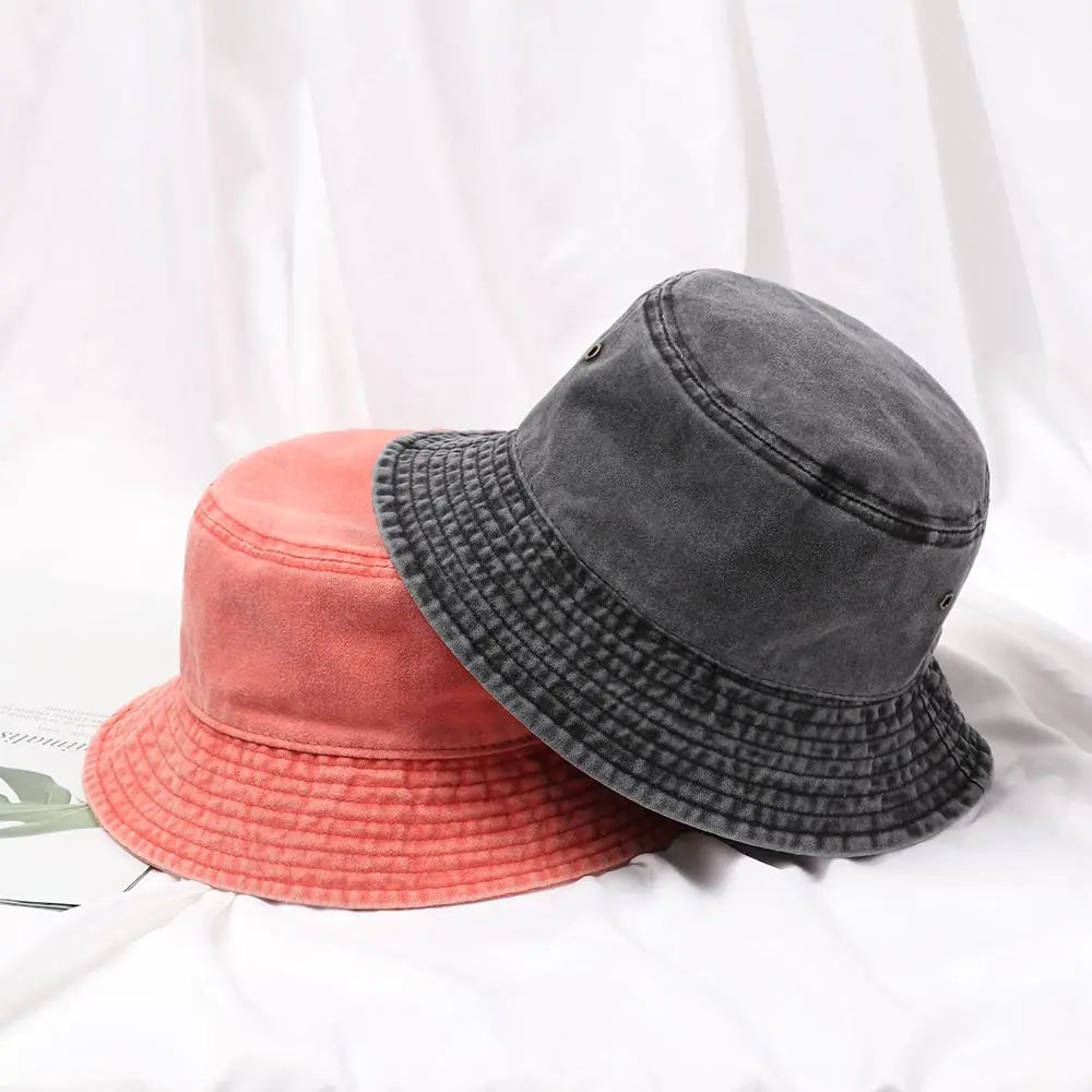 Washed Denim Bucket Hat – Casual Fisherman Cap for Women Bucket Hat Nixie