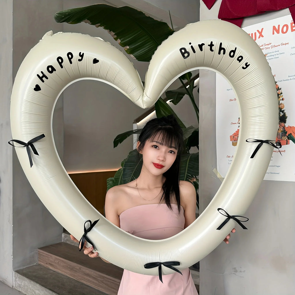 40" Bow Happy Birthday Foil Balloon Set – Party Decoration Foil Balloon Set Nixie
