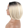 Women's Short Bob Wig – Straight Ombre Blonde Cosplay & Daily Fashion Bob Wig Nixie Short Wig