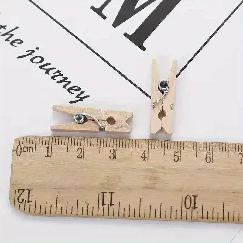 Mini Natural Wood Clips 25mm – 50/100 Pcs Clothespins & Pegs