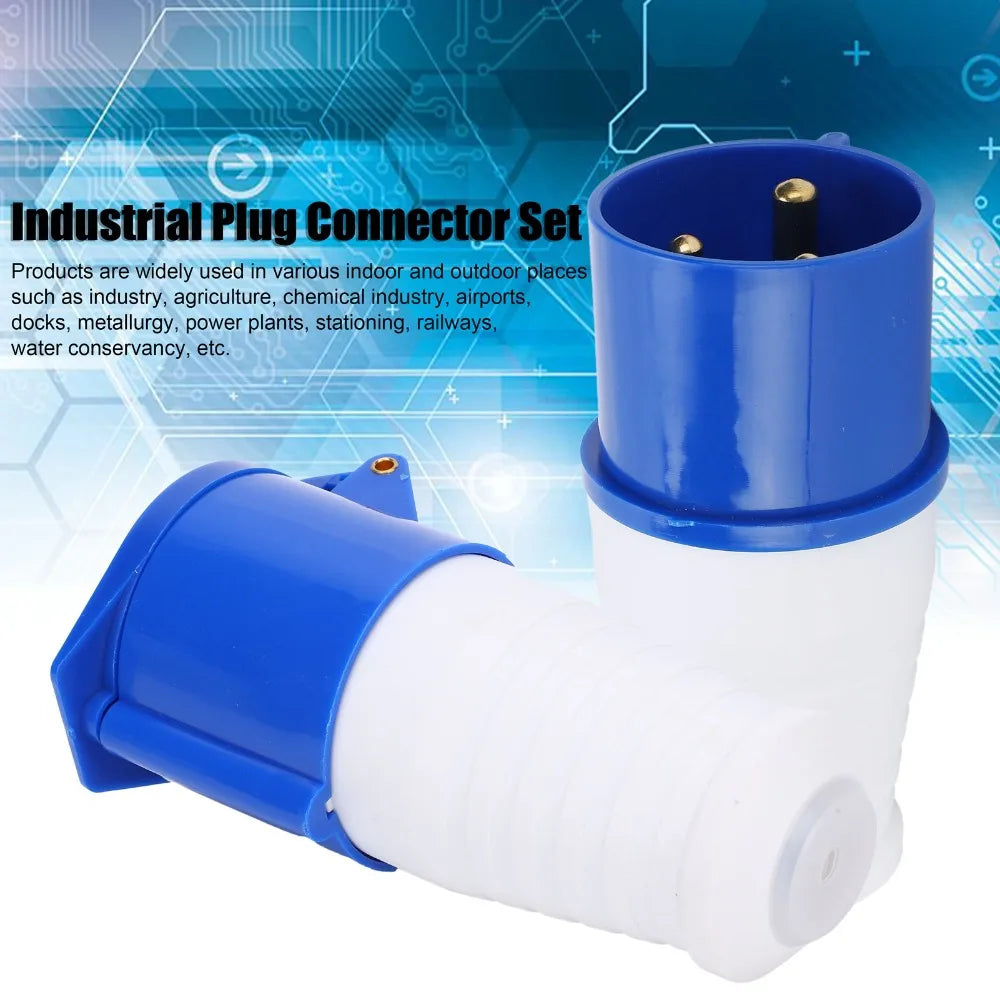 32A IP44 Industrial Plug & Connector Set 3-Pin 220-250V 2-Pack Industrial Plug Connector Nixie