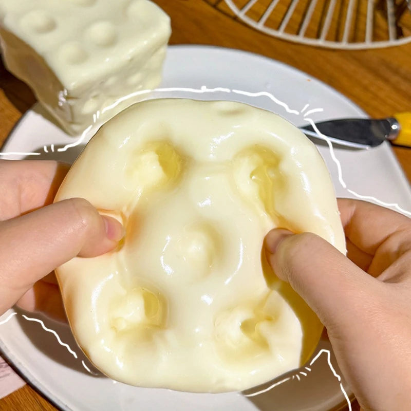 Squishy Cheese & Dumpling Fidget Squeeze Ball Toy – Slow Rise