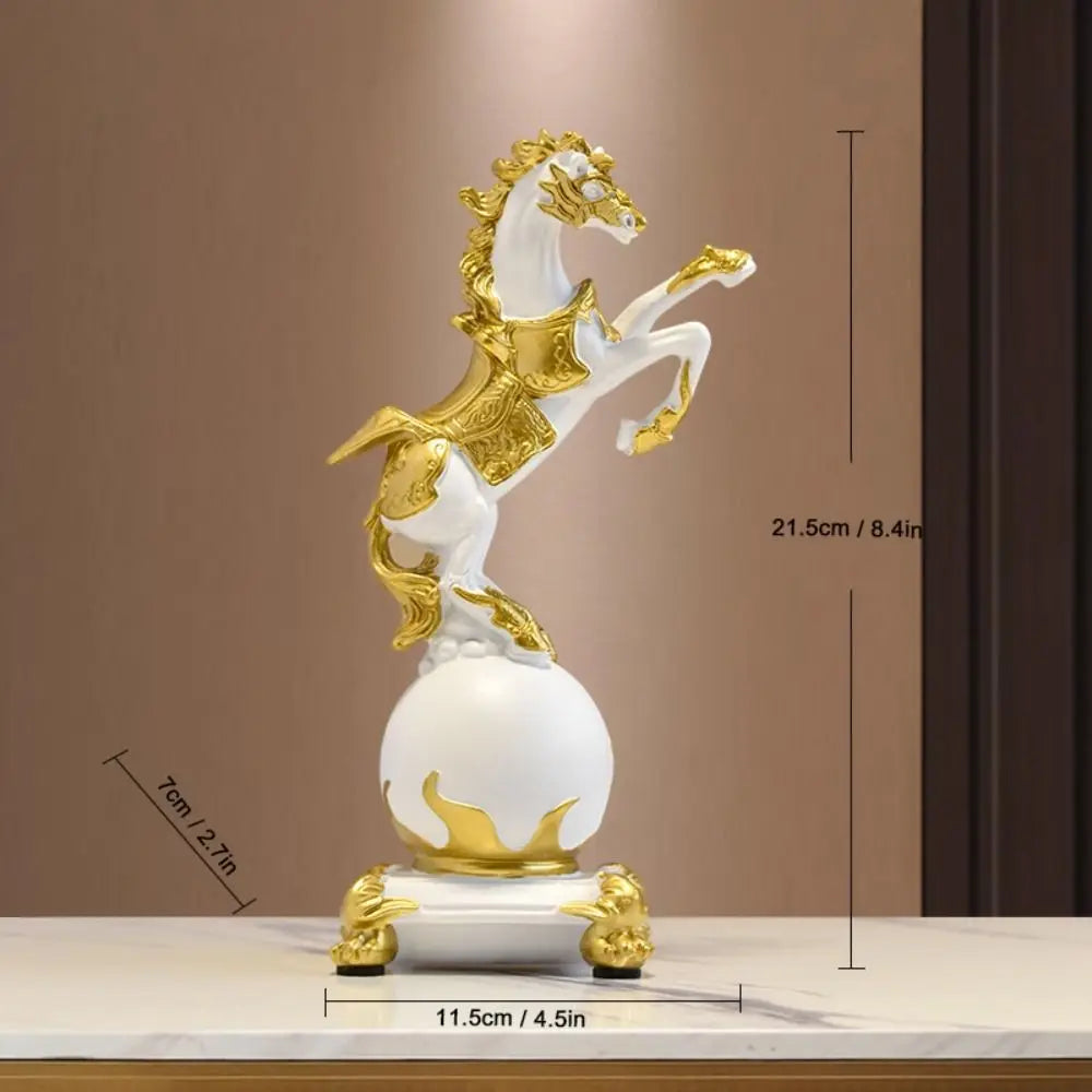 Feng Shui Lucky Horse Statue – Resin Home Office Décor Decorative Sculpture Nixie