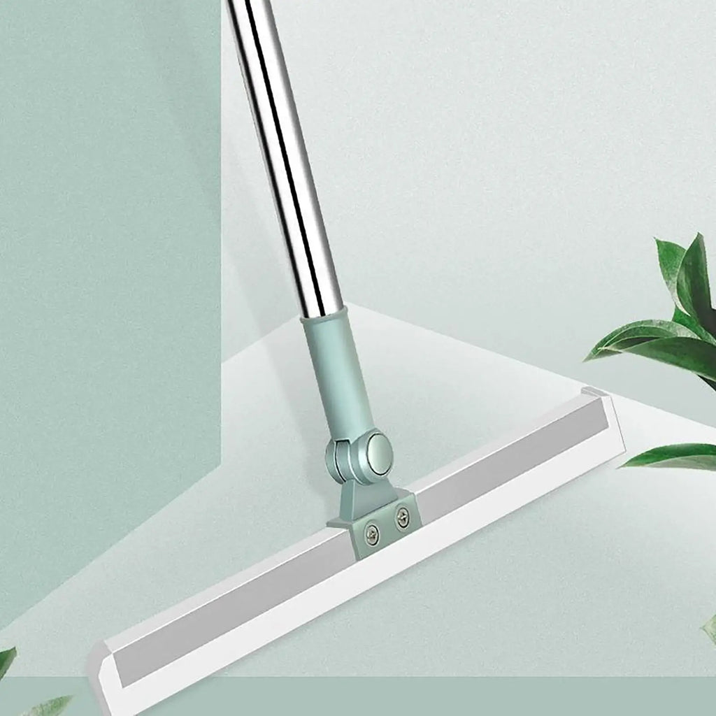 Silicone Floor Scrub Broom with Squeegee & Telescopic Handle