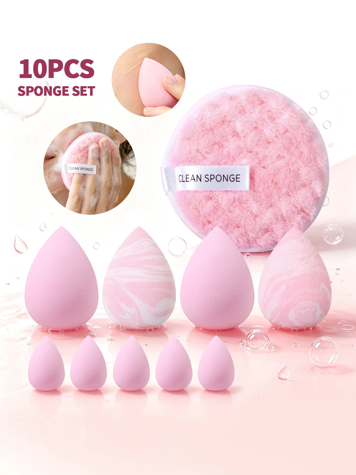 10Pcs Makeup Sponge Set – Multi-Shape Blending & Cleansing Pads Makeup Sponge Set Nixie