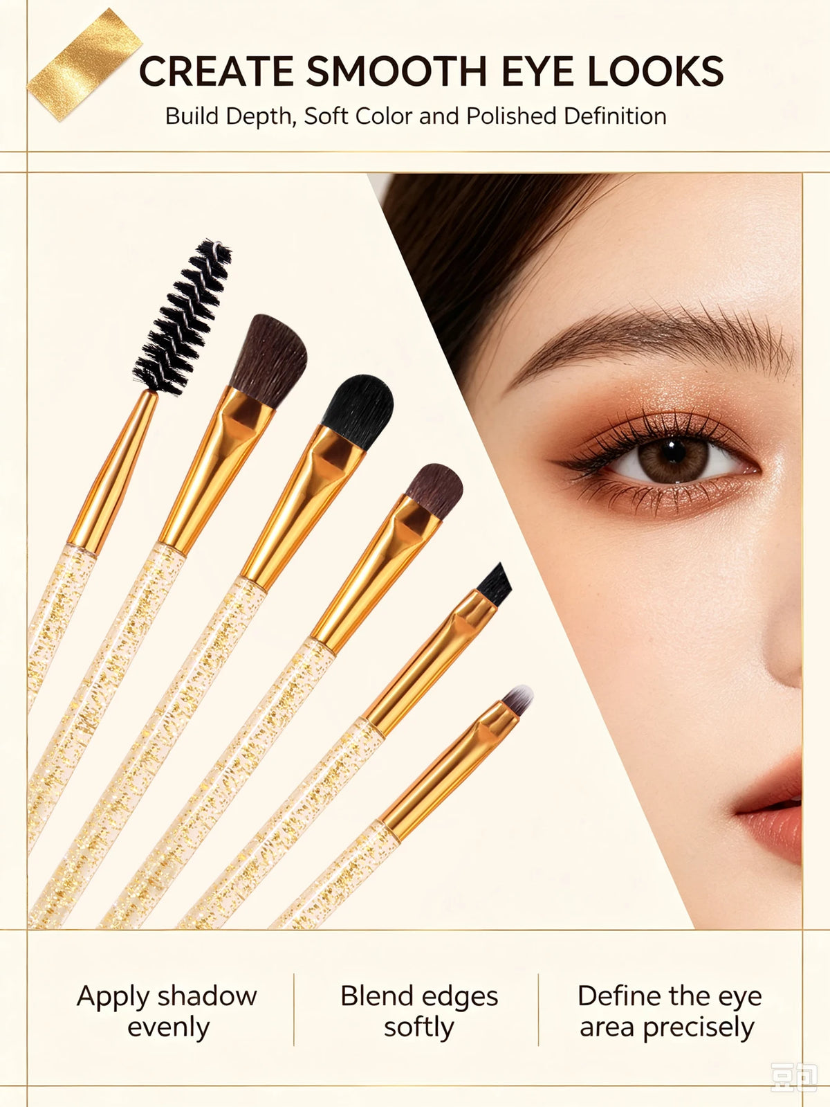 8-Piece Makeup Brush Set – Eye, Brow, Liner & Sponge Puff Makeup Brush Set Nixie