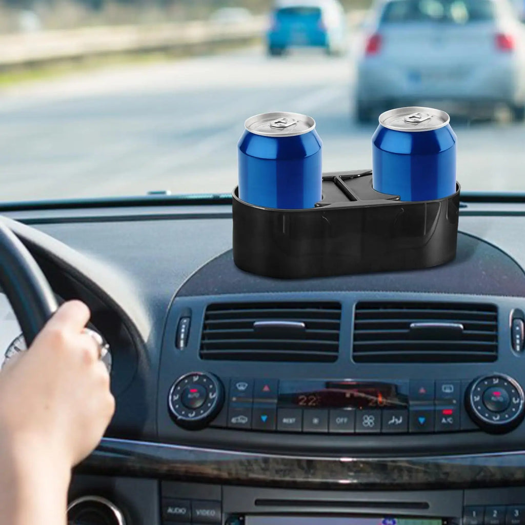 Double Car Cup Holder Adhesive Dashboard Beverage Bracket