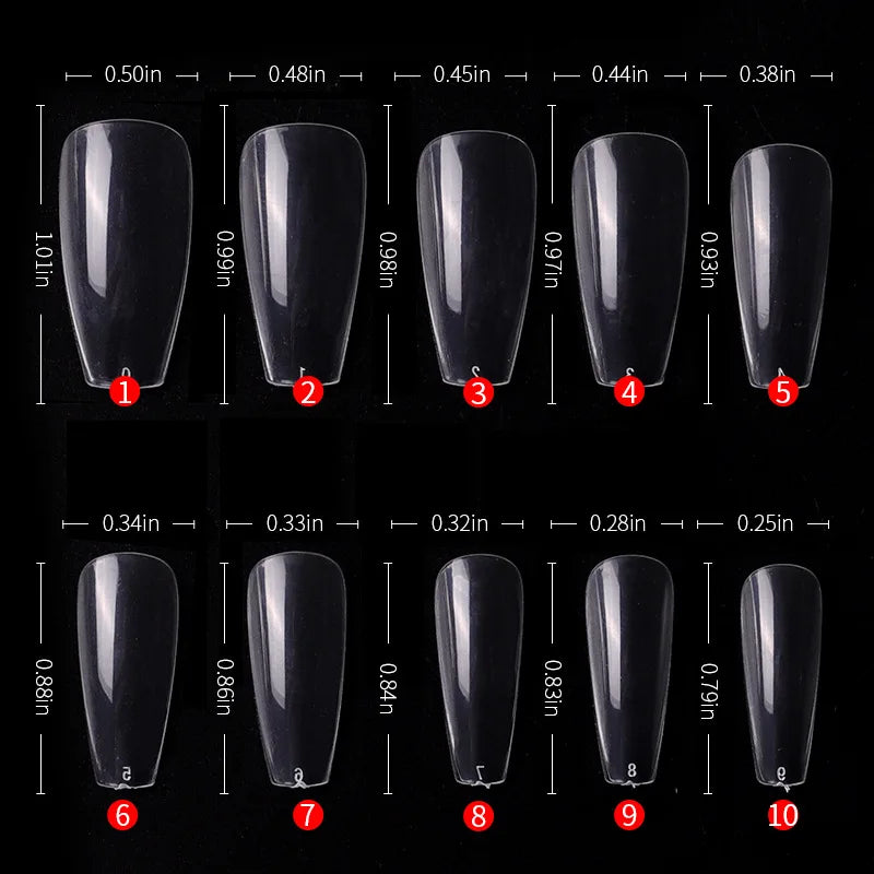 500pcs French Press-On Fake Nails – Full Coverage Acrylic Nail Set Press-On Nail Tips Nixie