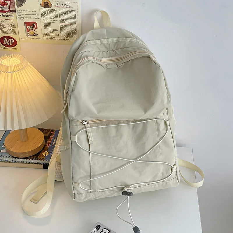 Nixie Color-Block Backpack – Lightweight Hiking & School Bag Hiking Backpack Nixie Beige (Large)