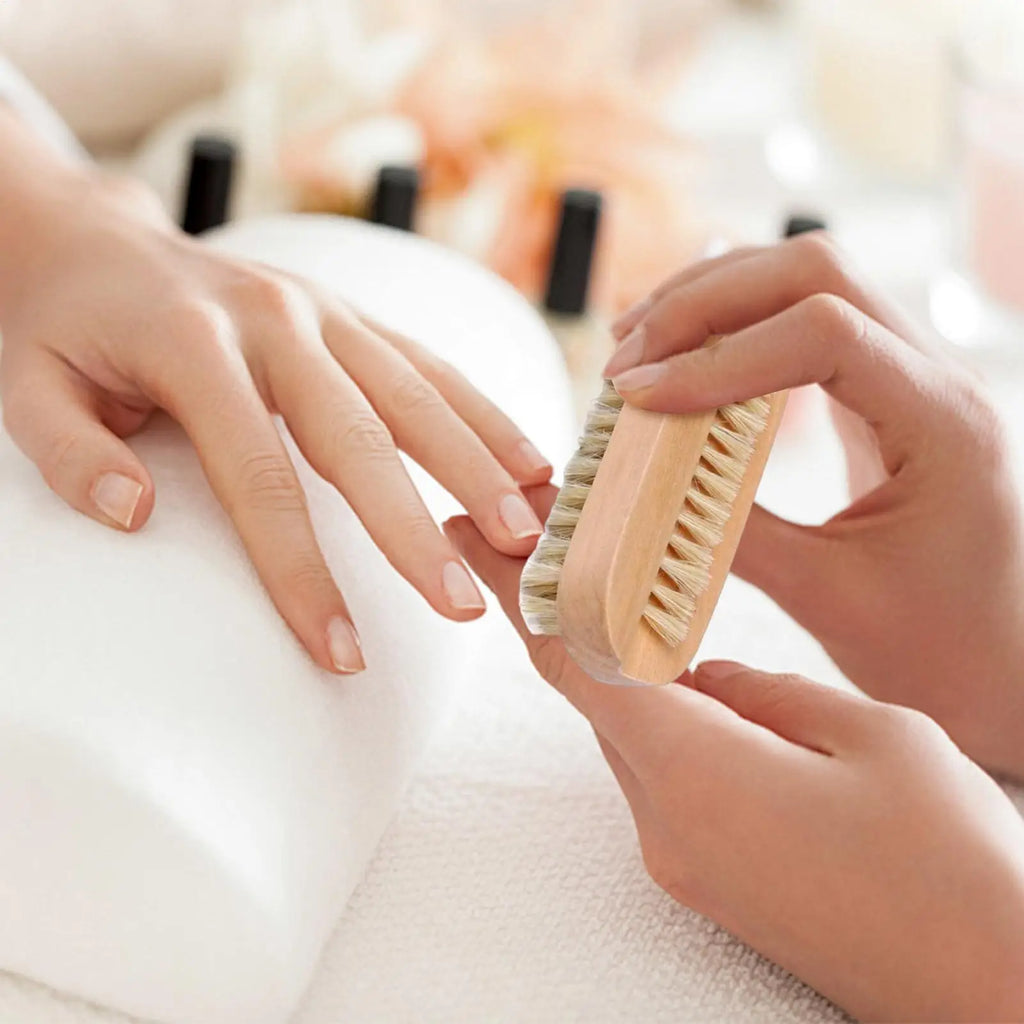 Wooden Double-Sided Nail Cleaning Brush – Soft Bristles Nail Cleaning Brush Nixie