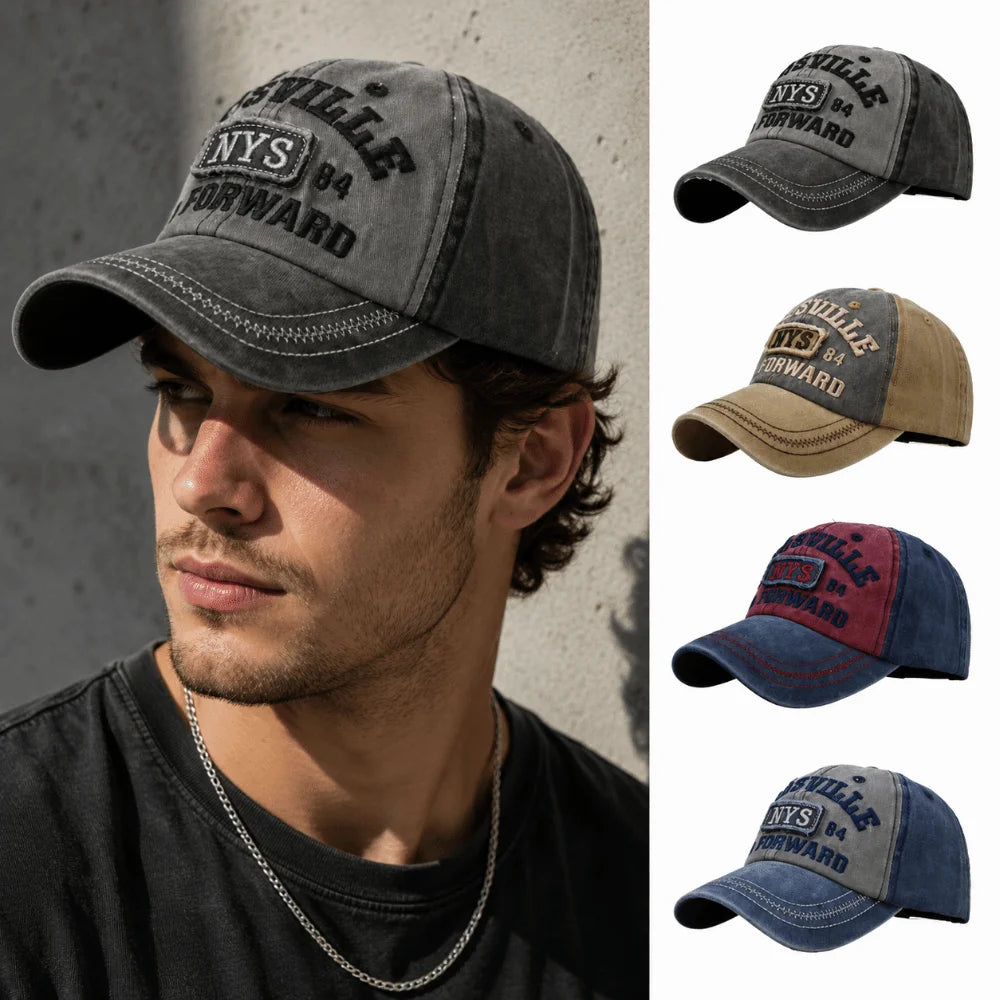 Hip Hop NYS Patch Distressed Denim Baseball Cap – Unisex Baseball Cap Nixie