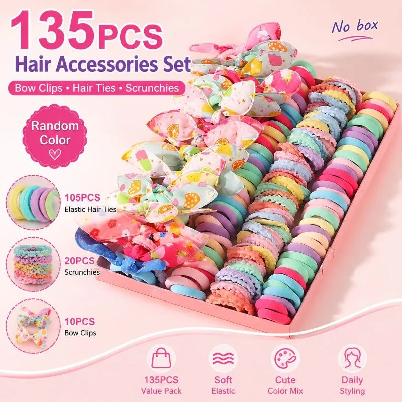 135-Piece Flower Hair Accessories Set – Bands & Clips for Girls Hair Accessories Set Nixie
