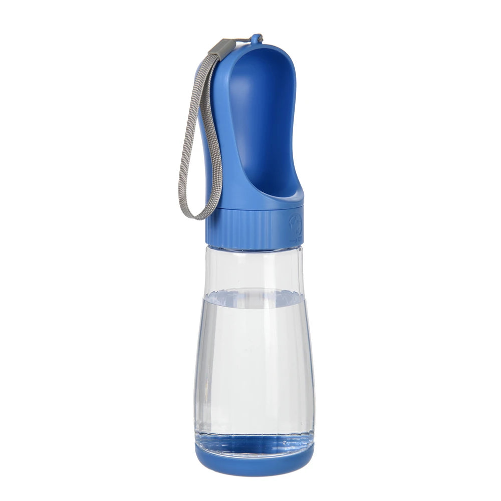 Portable Dog & Cat Water Bottle with Food Compartment Pet Travel Bottle Nixie Blue 510ML Water