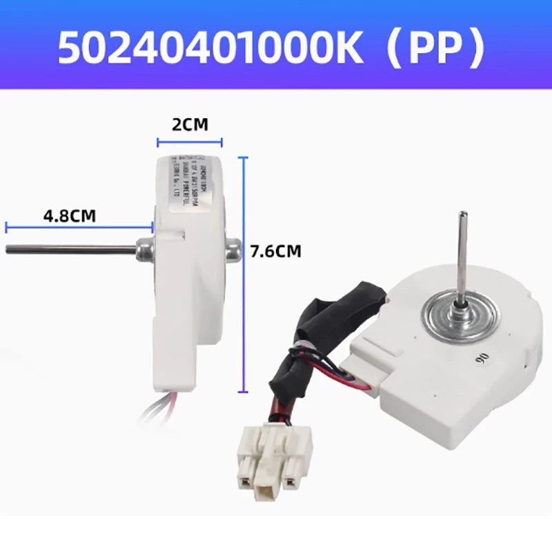 Refrigerator Cooling Fan Motor 50240401000K DC12V 4.5W Replacement Refrigerator Fan Motor Nixie