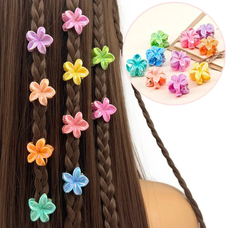 10pcs Daffodil Flower Hair Clips Y2K Bohemian Braiding Cuffs Floral Hair Clips Nixie