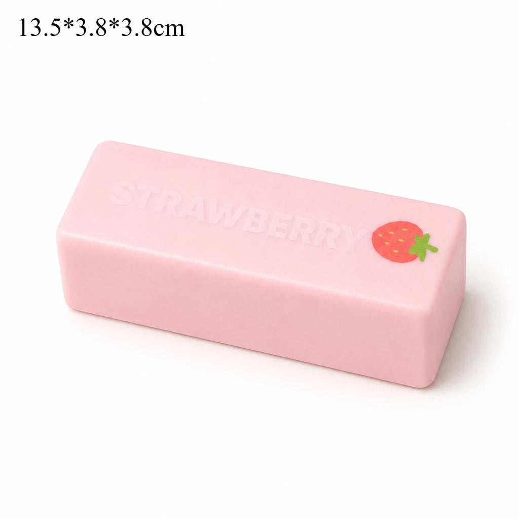 Slow Rising Butter Bar Squishy PU Fake Food Toy & Desk Decor Squishy Novelty Toy Nixie Strawberry Stick