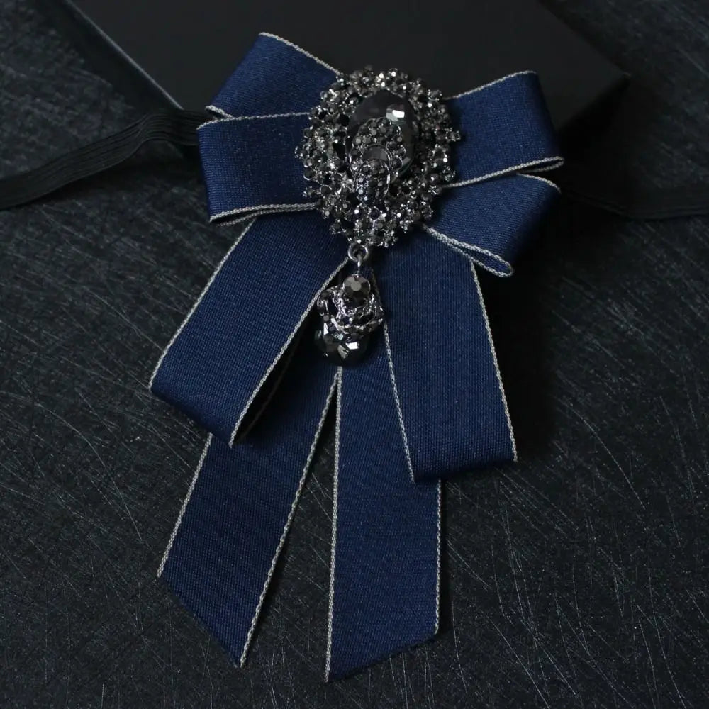 Luxury Rhinestone Handmade Bow Tie – Crystal Ribbon Bowtie