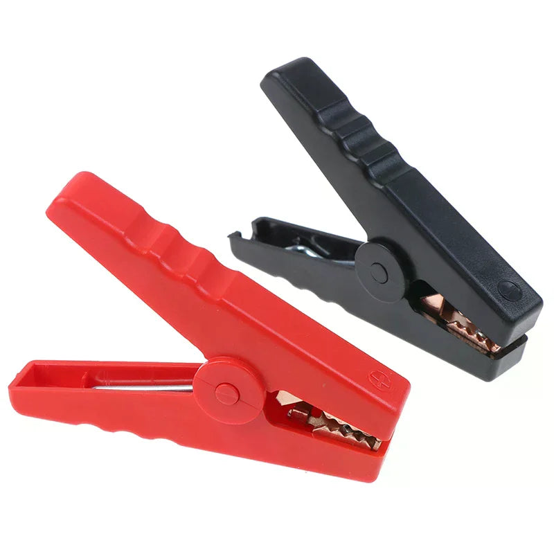 2Pcs 100A Insulated Alligator Clips – Car Battery Charger Clamps Alligator Clips Nixie