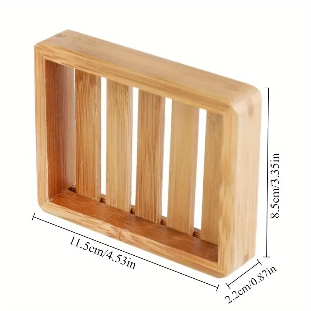 Bamboo Wood Soap Dish Holder with Drain for Bathroom Bamboo Soap Dish Nixie