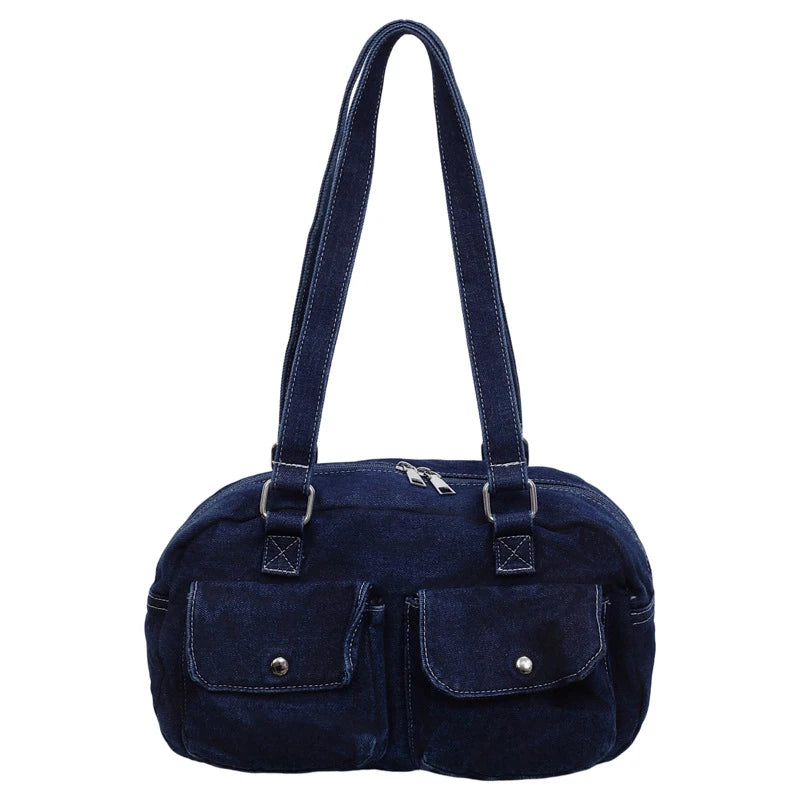 Vintage Denim Boston Bag – Women's Crossbody Shoulder Handbag Crossbody Shoulder Bag Nixie
