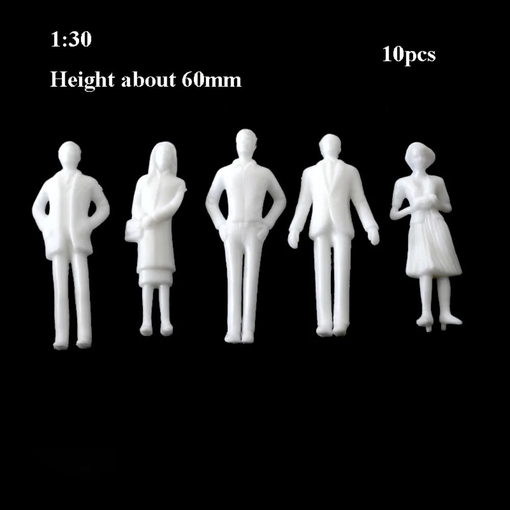 Miniature Scale Model People Figures White Plastic 10/100pcs