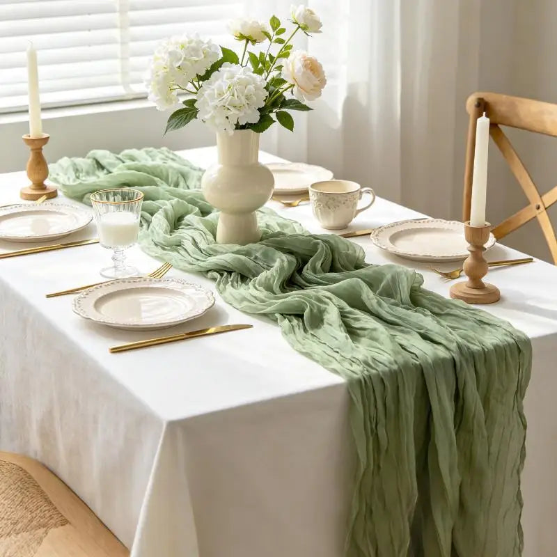Boho Cheesecloth Table Runner | Wedding & Party Décor 90cm