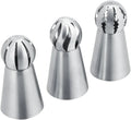 3-Piece Stainless Steel Cake Icing Nozzle Tips | Baking Set Cake Decorating Tips Nixie Silver (3pcs)
