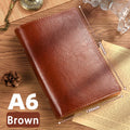 Vintage A5/A6 PU Leather Loose-Leaf Notebook Travel Journal Loose-Leaf Notebook Nixie Brown A6 Shell
