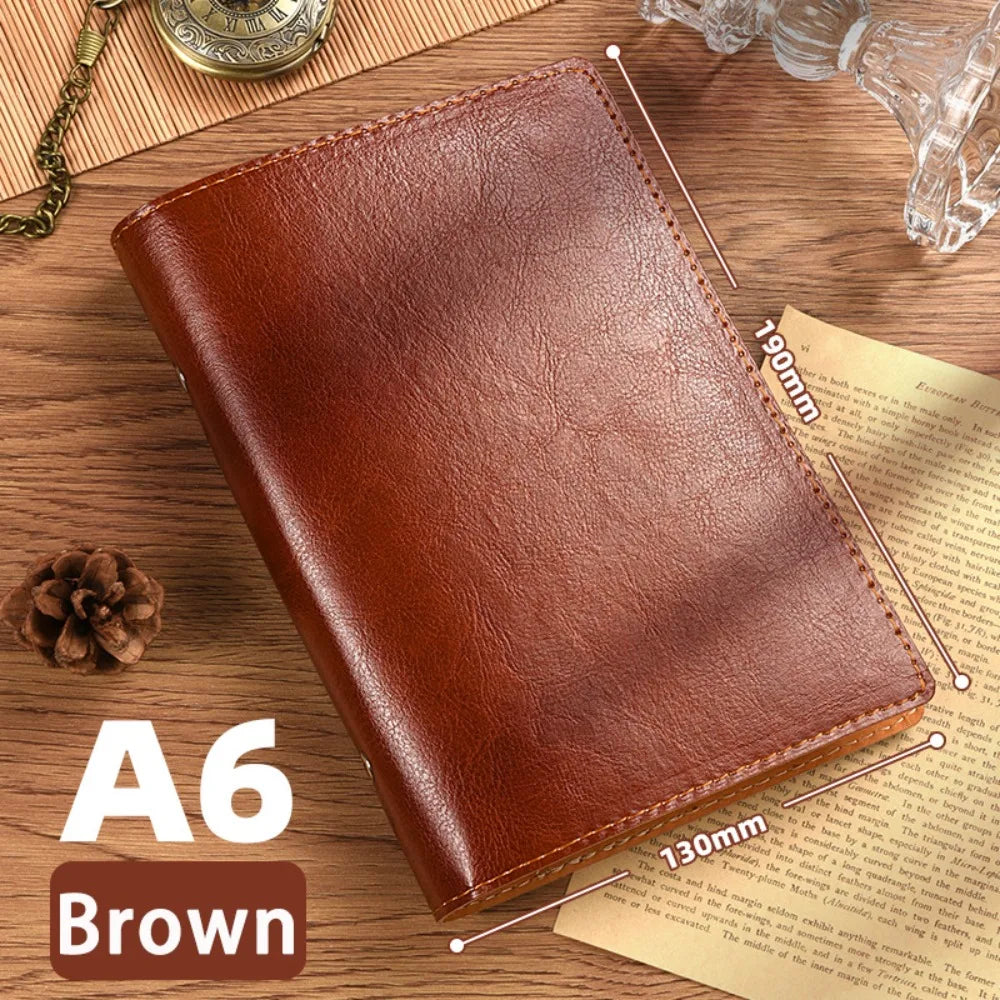 Vintage A5/A6 PU Leather Loose-Leaf Notebook Travel Journal