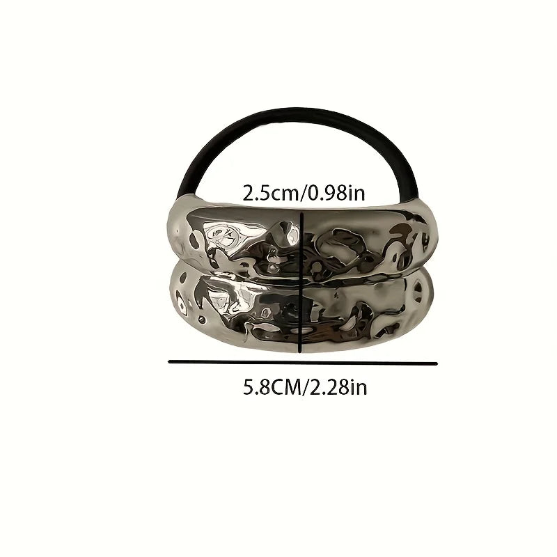 Geometric Metal Hair Rope Scrunchie – Elegant & Gentle Hold Hair Scrunchie Nixie