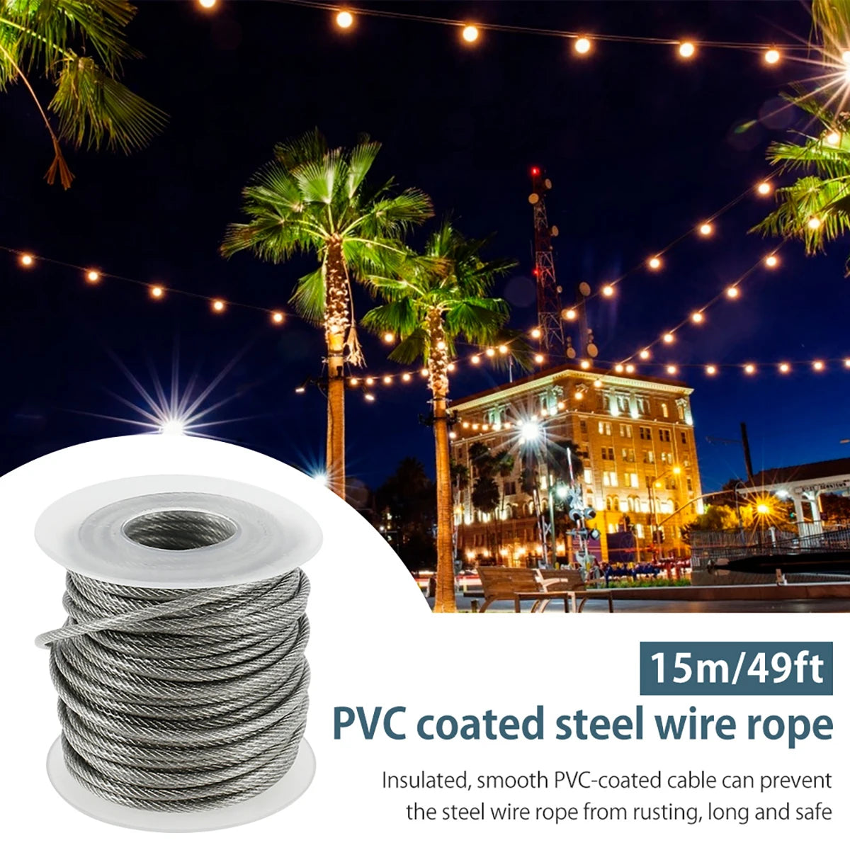 304 Stainless Steel Wire Cable Kit 15M/30M – Garden Railing Rope