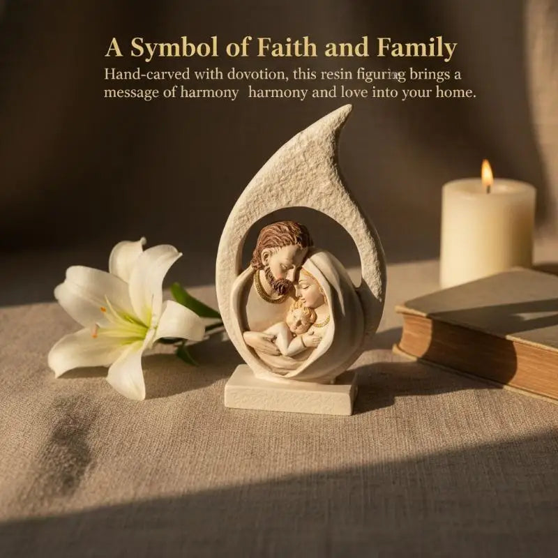 Holy Family Resin Figurine – Nativity Mary Statue Gift Religious Figurine Nixie Default Title