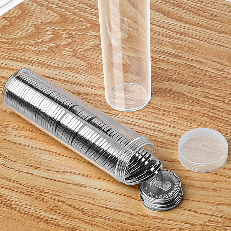 Penny Coin Organizer Tube – Clear High-Capacity Storage Box Coin Storage Tube Nixie
